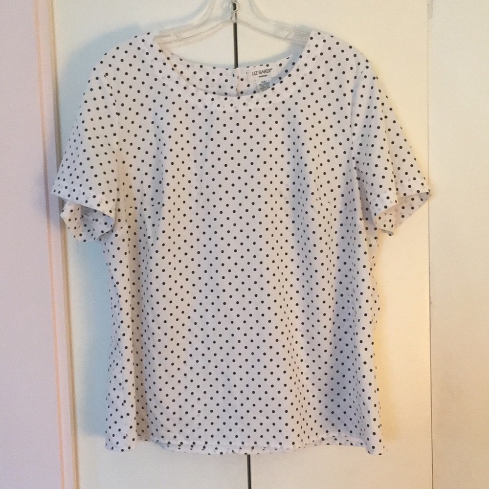 Oversized White Polka Dot Blouse